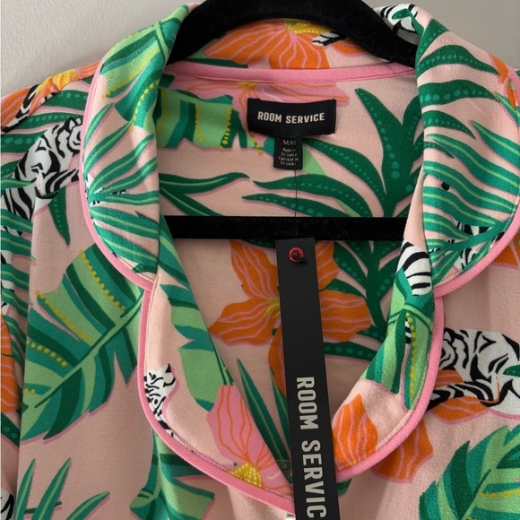 Room Service Tropical Zebra Pajama Top - Picture 3 of 4